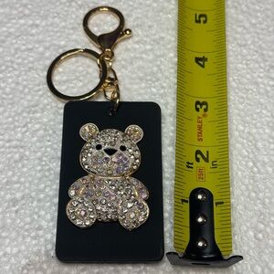 Sparkling Bear Keychain with Black Tag